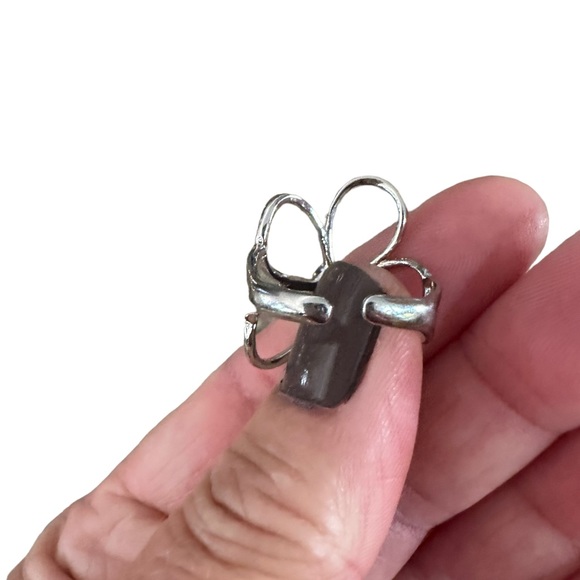 Boho Silver and Gold Daisy Flower Cuff Ring - Picture 10 of 10